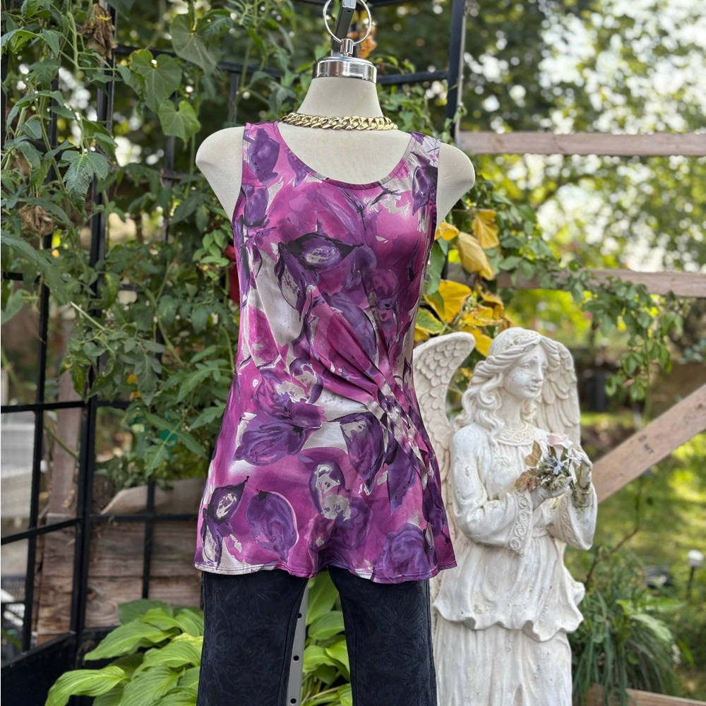Ava & Viv Purple Floral Tank Top